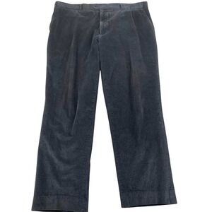 Linea Naturale  Corduroy Pants Men 42‎ Black Straight Fit Relaxed Trousers Dress